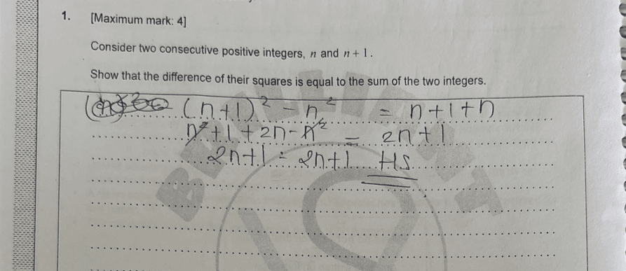 Example of a question paper with answers evaluation
